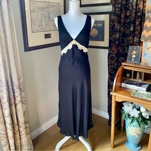 SOLD Olivaceous satin slip dress